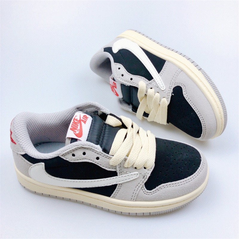 Youth Running Weapon Air Jordan 1 x Travis Scott Navy/Cream Shoes 006